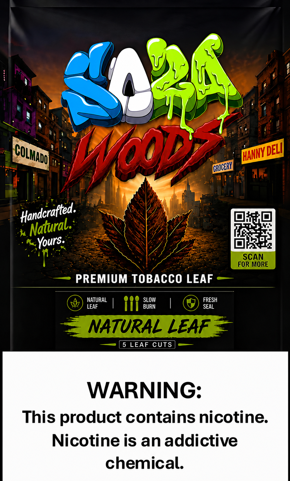 Soza Woods — Premium Natural Leaf Pack, Front